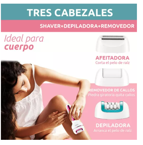 Belleza - DEPILADORA ELÉCTRICA CORPORAL 3 EN 1